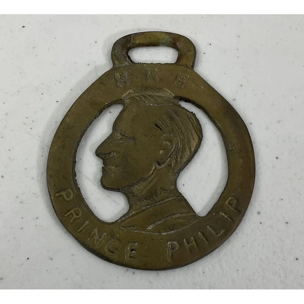 Horse Brass His Royal Highness Prince Philip Medallion Bridle Harness Decor